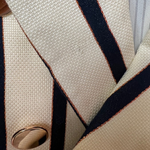 NEW VERONICA BEARD Empire Striped Double Breasted Style One-Button Dickey Jacket - Picture 8 of 10